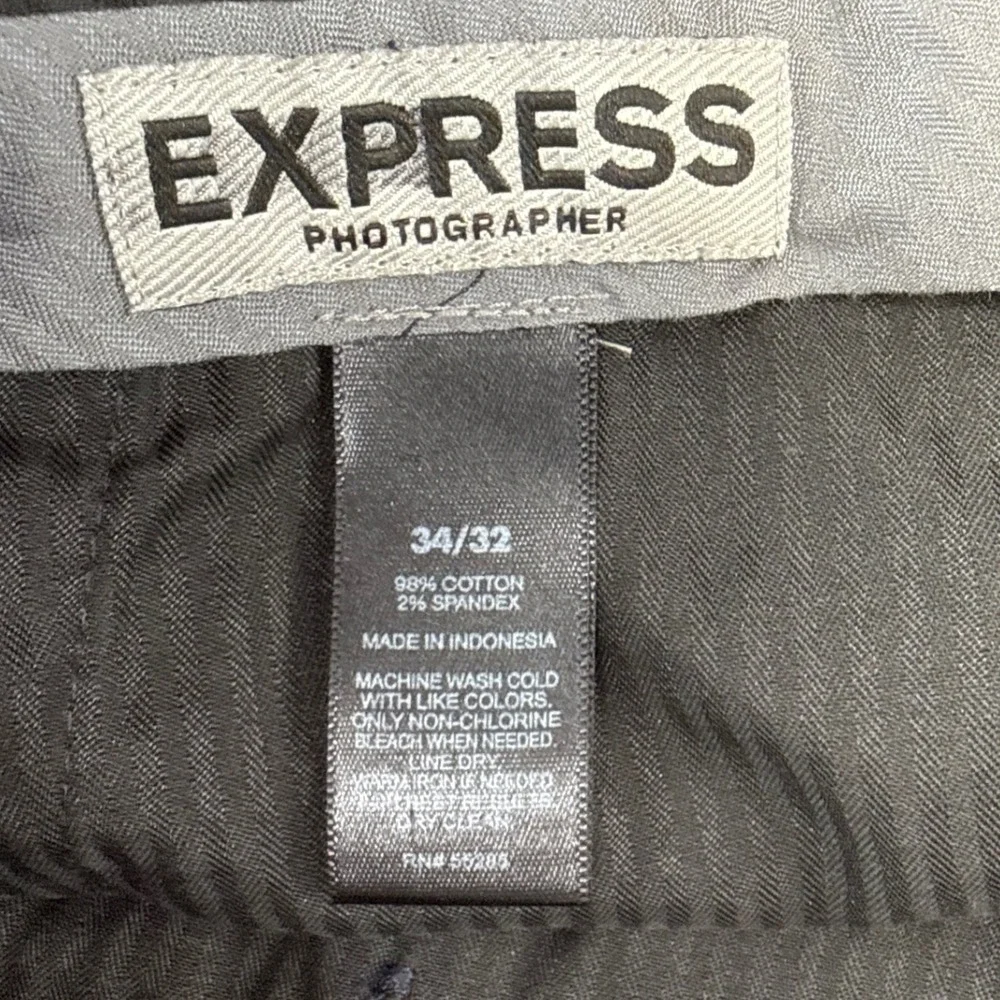Express Photographer Navy Blue Slim Fit Chino Pants Mens 34x32 Stretch Cotton